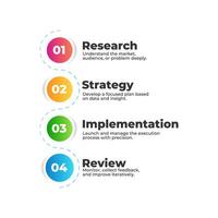 Colorful step-by-step business infographic template. Ideal for presentations, reports, workflow diagrams, and marketing strategies. vector