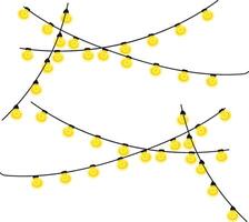 Light post with string neon effect small lamp hanging vector