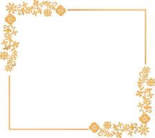 A square frame with flowers on it vector