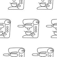 pattern with a coffee machine icon for making different types of coffee, for logos and other designs vector