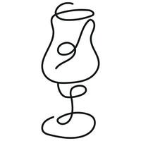 logo of a figured glass for various drinks drawn with several lines in line art style vector