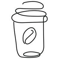 icon for a paper cup for different types of coffee in line art style, for logos and other designs vector