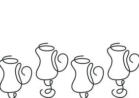 poster with a figured glass for various coffees drawn with several lines in line art style vector