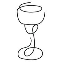 logo of a drinking glass in the shape of a tulip glass for various drinks drawn with several lines in line art style vector