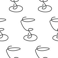 pattern with a figured martini glass drawn with several lines in line art style vector