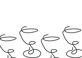 poster with a figured martini glass drawn with several lines in line art style vector