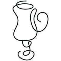 logo of a figured glass for various coffees drawn with several lines in line art style vector