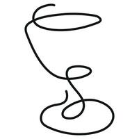 logo of a figured martini glass drawn with several lines in line art style vector