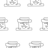 pattern with an icon of household appliances, namely a household coffee machine for preparing different types of coffee, for logos and other designs vector