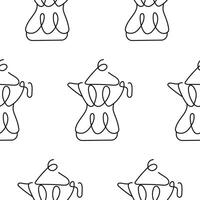 pattern with a teapot icon for making different types of coffee in line art style, for logos and other designs vector