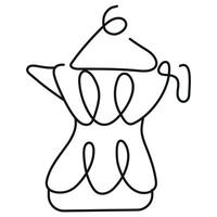 teapot icon for making different types of coffee in line art style, for logos and other designs vector