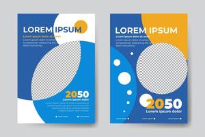 collection of modern design poster flyer brochure cover layout template with circle graphic elements and space for photo background vector