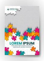 Annual report brochure, flyer design, Leaflet cover presentation abstract flat background, book cover templates, Jigsaw puzzle image. vector