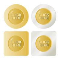 Click Here Button on White Background. Shiny Button Icon. Simple Click Here Button. vector