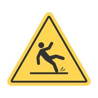 Caution Wet Floor Sign board triangle in yellow background vector