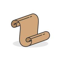 Scroll old paper icon isolated flat style. vector