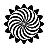 a black and white image of a spiral flower vector