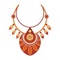 an illustration of a necklace with a flower vector