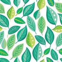 a pattern with green leaves on a white background vector