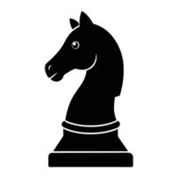 black and white silhouette of a horse head on a chess piece vector