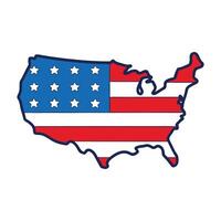 the usa map with the American flag. vector
