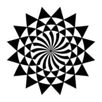 a black and white geometric design with a star in the center white background vector