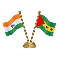 India and Sao Tome and Principe table flag relation. vector