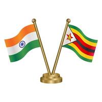 India and Zimbabwe table flag relation. vector
