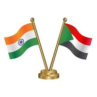 India and Sudan table flag relation. vector
