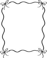 Rectangular Frame with Corner Bows vector