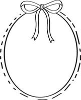 Oval Frame with Coquette Bow Frame vector