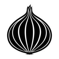 an onion is shown in a black and white illustration. vector