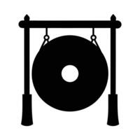 gong silhouette art illustration on white background. vector