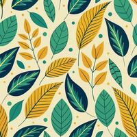 a pattern with leaves and dots vector