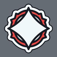 a red and white logo with a diamond shape vector