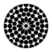 a black and white circular design with circles vector