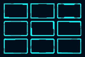 Frame HUD square shape futuristic interface design element vector