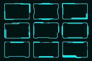 Collection Frame element HUD technology futuristic interface. vector