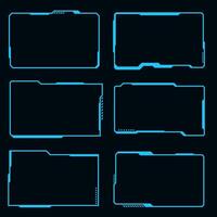 Technology futuristic frame HUD cyberpunk design element. vector