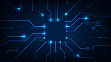 Hi tech line circuit technology with concept futuristic background vector