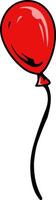 Cartoon Red Balloon with String vector