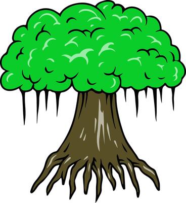 Cartoon Tree Illustration with Roots