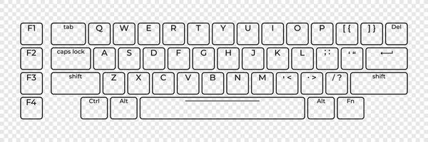 Keyboard button layout template with letters for graphic use. Modern computer keyboard. illustration. vector