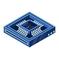 Isometric futuristic server. Isometric database or data center. Abstract blockchain. Computer storage. Cloud storage. Technology vector