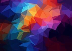 Abstract background with a multi coloured low poly design vector