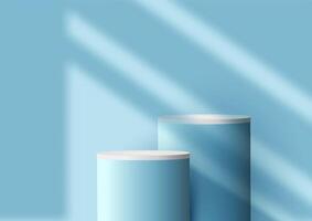 Empty podiums in an empty room with sunlight shining from the left vector