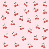 Decorative background with a cherries pattern design vector
