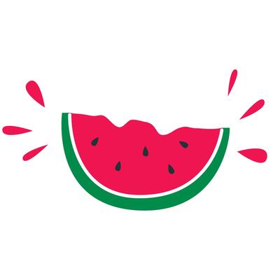 Bright juicy watermelon piece with juice splash