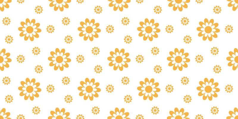 Bright summer flowers on white background seamless pattern