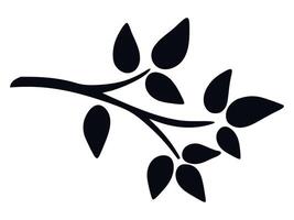 Lonely branch of deciduous tree clip art element vector